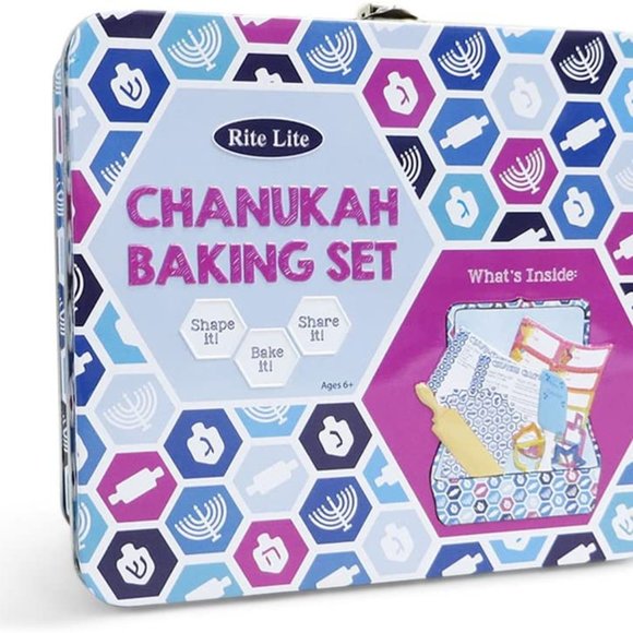 Rite Lite Chanukah Baking Set Collectible Tin Hannukah recipes cookie c… - Picture 2 of 2